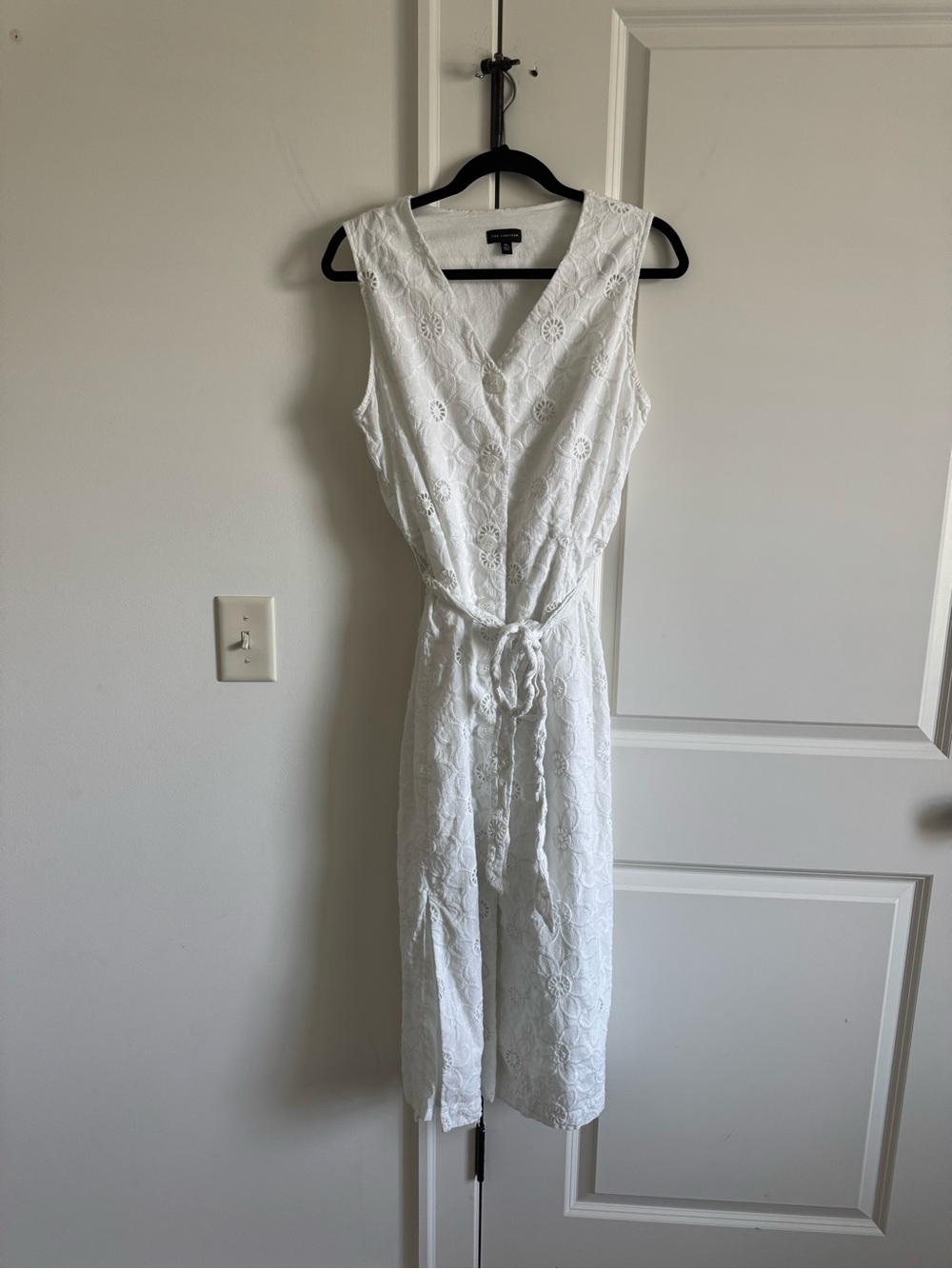 The Limited White Eyelet Maxi Dress with Tie Waist